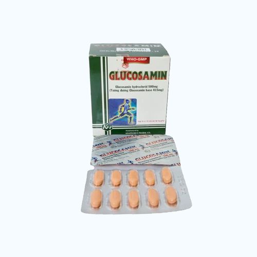 Viên nén Glucosamin 500mg Khánh Hòa giảm triệu chứng thoái hóa khớp gối (5 vỉ x 10 viên)