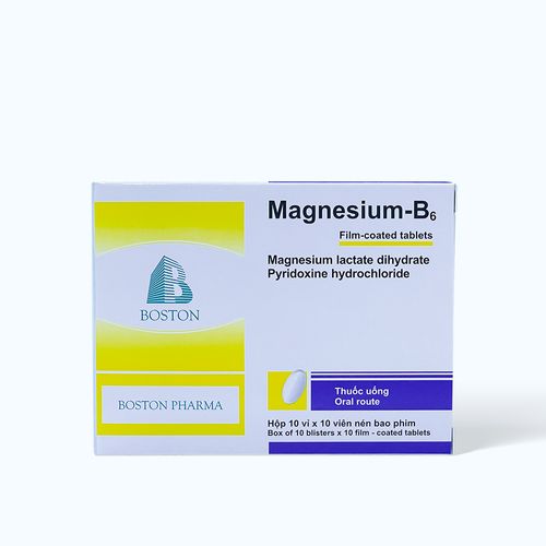 Viên nén Magnesium - B6 Boston điều trị thiếu Magnesi riêng biệt hay kết hợp (10 vỉ x 10 viên)
