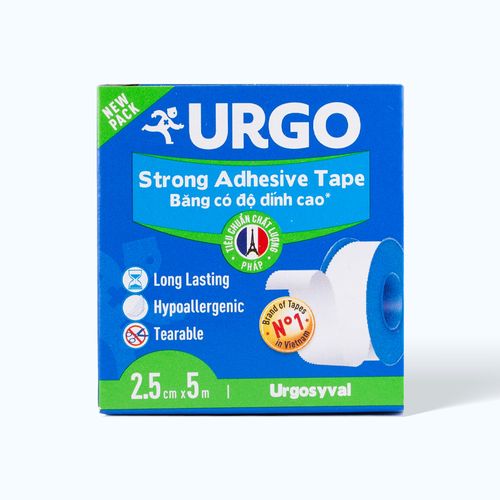 Băng keo y tế lụa có độ dính cao URGO Syval Strong Adhesive  (1 Cuộn)