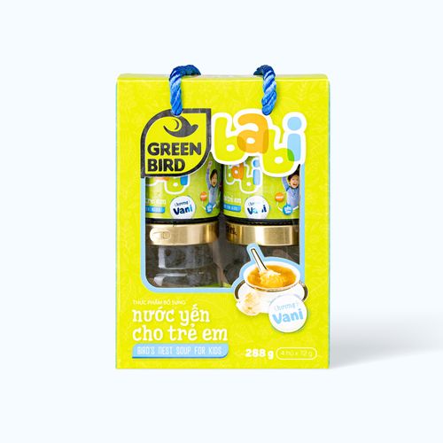 Nước yến bổ dưỡng GREENBIRD giúp tăng cường đề kháng cho trẻ em hương vani (Lốc 4 hủ x 72g)