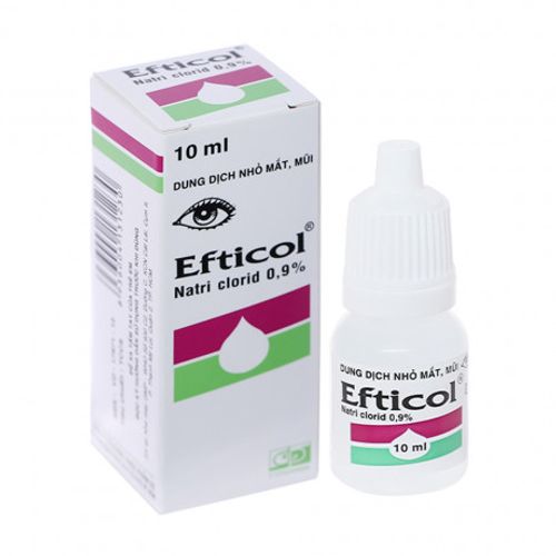 Thuốc nhỏ mắt, mũi Nước muối Efticol 0.9% khô mắt, rửa mắt, vệ sinh mũi (chai 10ml)