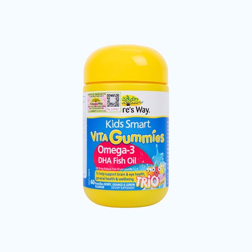 Kẹo dẻo Nature's Way Kids Smart Vita Gummies Omega-3 DHA Fish Oil bổ sung omega 3 cho trẻ (60 viên)