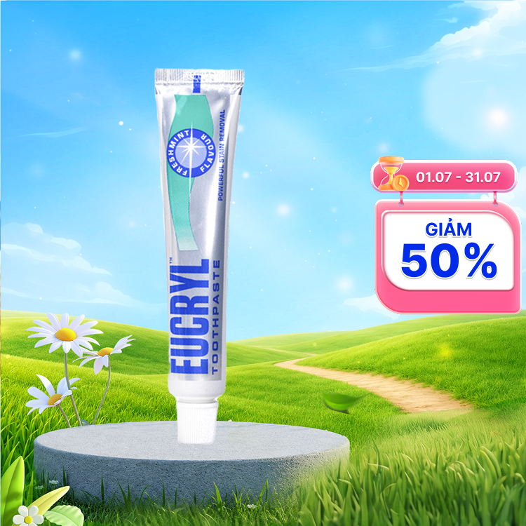 Kem đánh răng EUCRYL loại bỏ mảng bám, giúp răng trắng sáng (tuýp 62g)