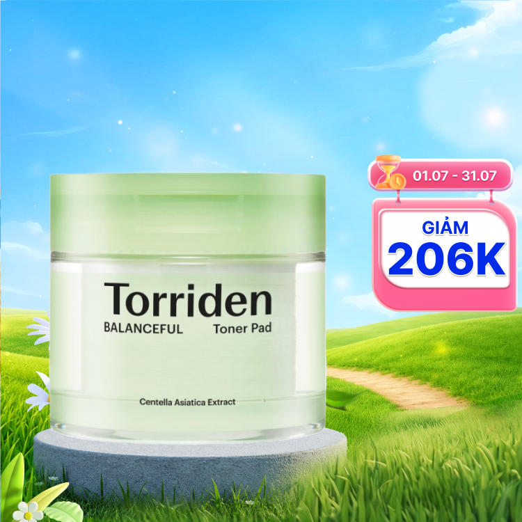 Torriden BALANCEFUL Toner Pad làm mát dịu da, cân bằng pH trên da 60 miếng