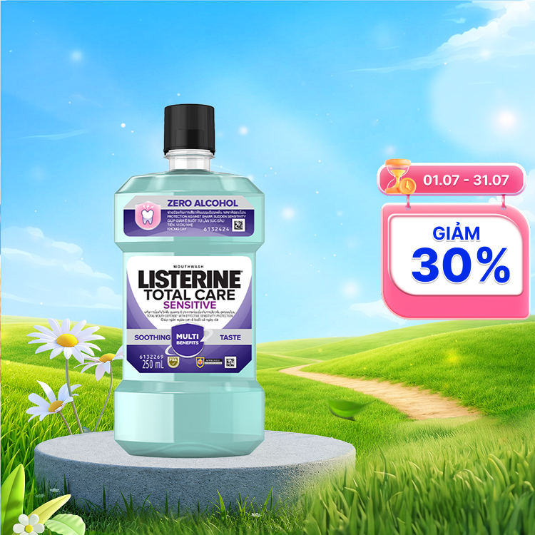 Nước Súc Miệng LISTERINE Total Care Sensitive Cho Răng Nhạy Cảm (Chai 250ml)