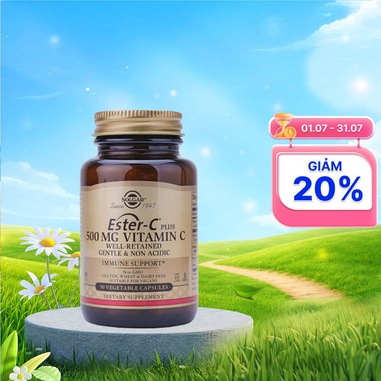 Viên uống Solgar Ester-C Plus 500mg Vitamin C (lọ 50 viên) bổ sung vitamin C