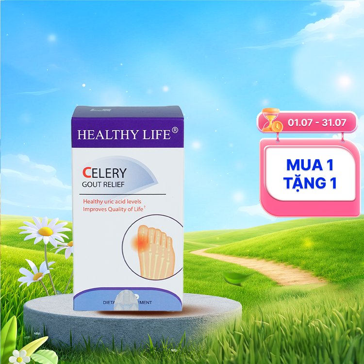 Viên uống Healthy Life Celery (Hộp 60 viên) hỗ trợ điều trị gout