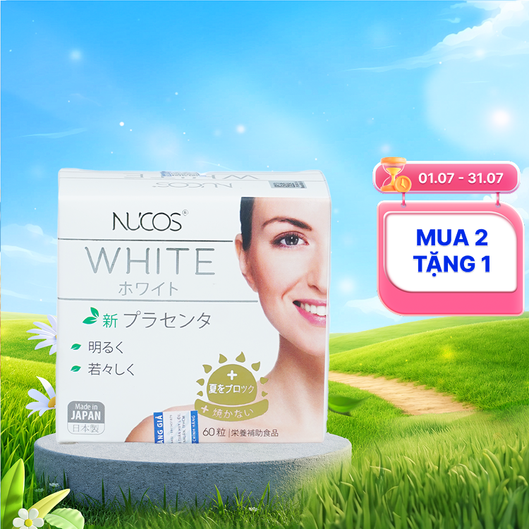 Viên uống Nucos White (hộp 60 viên) giảm thâm nám, giúp da sáng khỏe