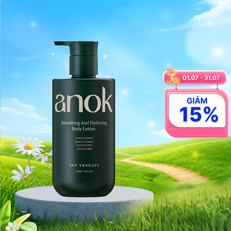 Kem Dưỡng Toàn Thân Anok Smoothing & Hydrating cấp ẩm làm mềm mịn (300ml/Chai)