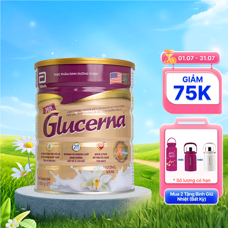 Sữa Bột Abbott Glucerna Vani 800/850G: Kiểm Soát Đường Huyết, Bổ Sung Dinh Dưỡng