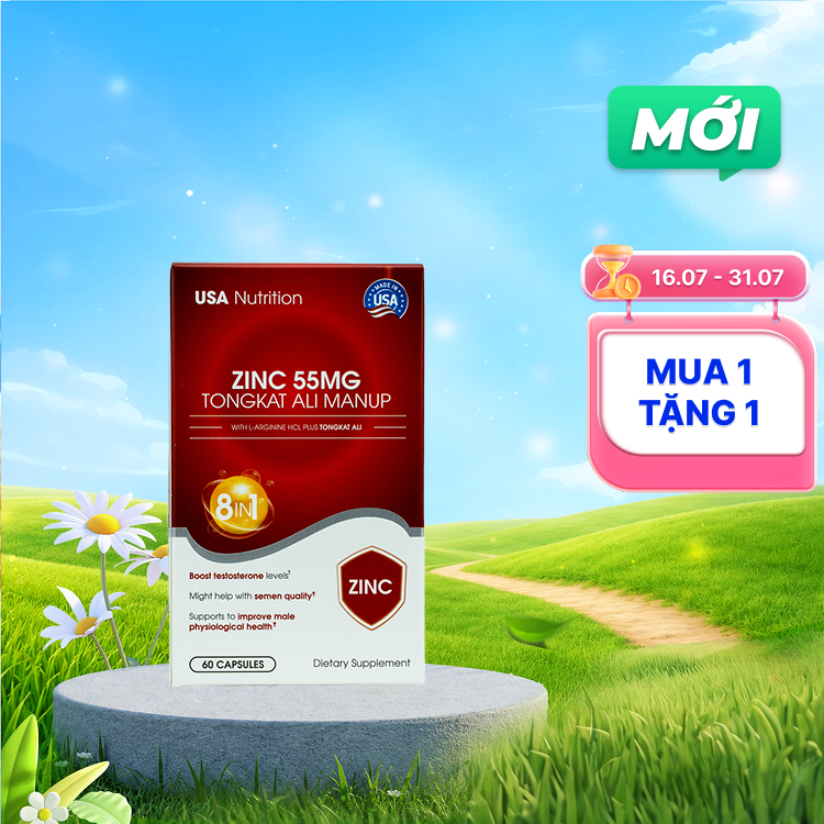 USA NUTRITION Tongkat Ali Zinc 55mg (Hộp 60v)