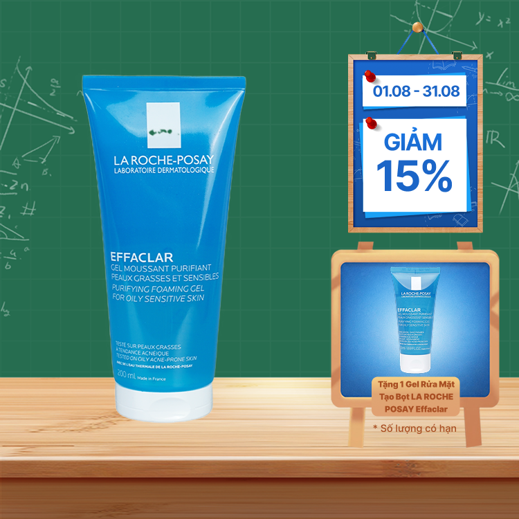 Gel Rửa Mặt Tạo Bọt La Roche-Posay Effaclar Cho Da Dầu Nhạy Cảm 200ml