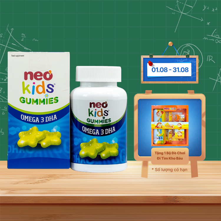 Thực phẩm bảo vệ sức khoẻ NEO KIDS® GUMMIES OMEGA 3 DHA (Hộp 60 viên Nhai)