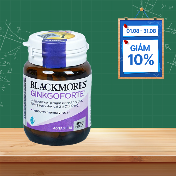 Blackmores Ginkgoforte (Hộp 40 viên) giúp hỗ trợ trí não và trí nhớ