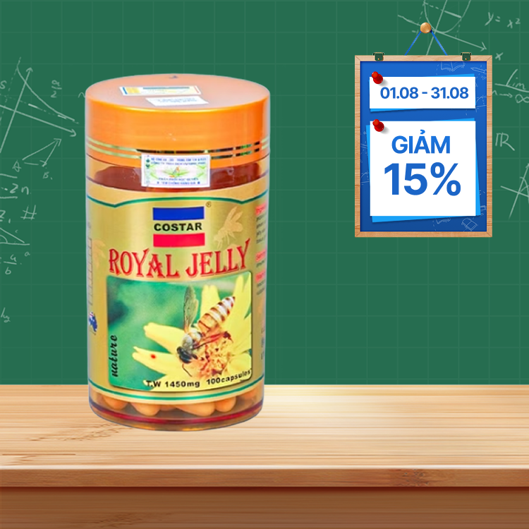 Sữa ong chúa Costar Royal Jelly Softgel (lọ 100 viên) làm đẹp da, ngừa lão hóa