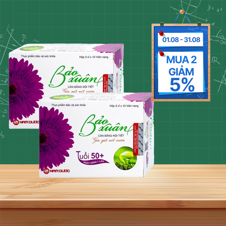 Viên uống Bảo Xuân 50+ (Hộp 30 viên) giúp cân bằng nội tiết tố nữ