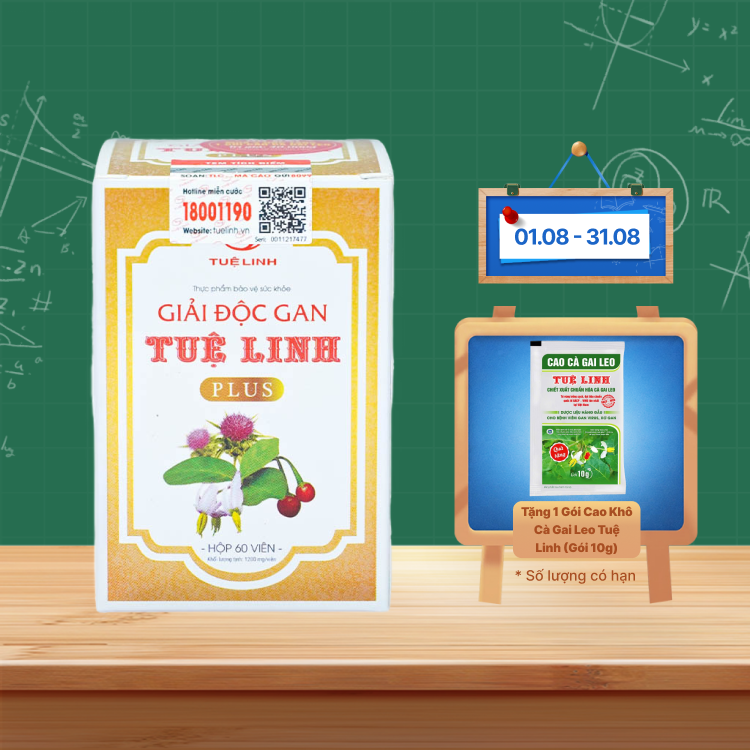 Giải Độc Gan Tuệ Linh Plus (hộp 60 viên) giúp tăng cường chức năng gan