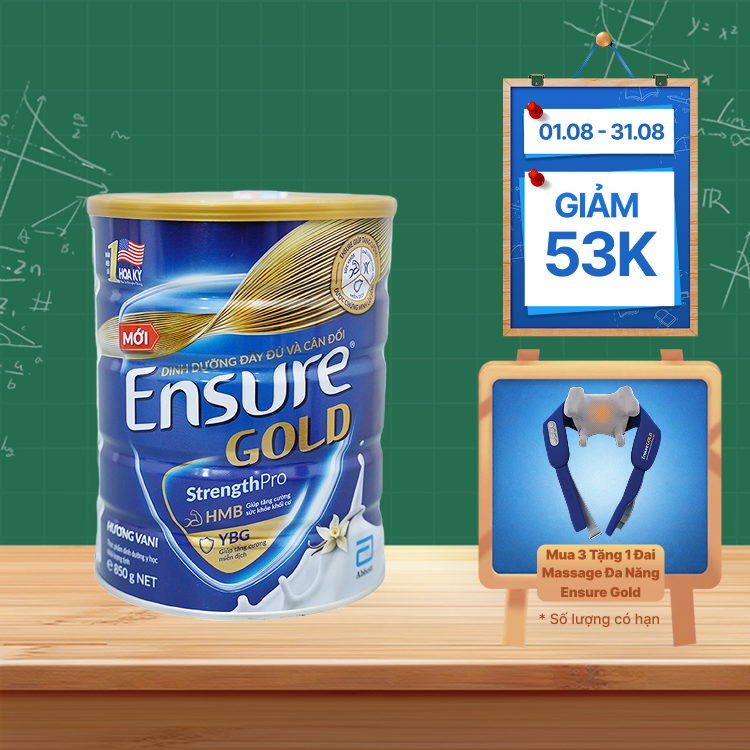 Sữa bột Ensure Gold giúp phục hồi và tăng cường sức khỏe (Hộp 800g)