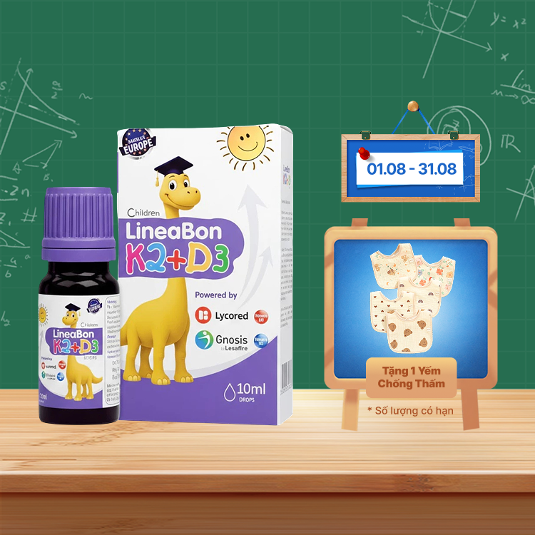 Dung dịch LineaBon K2 + D3 giúp bé phát triển chiều cao (Chai 10ml)