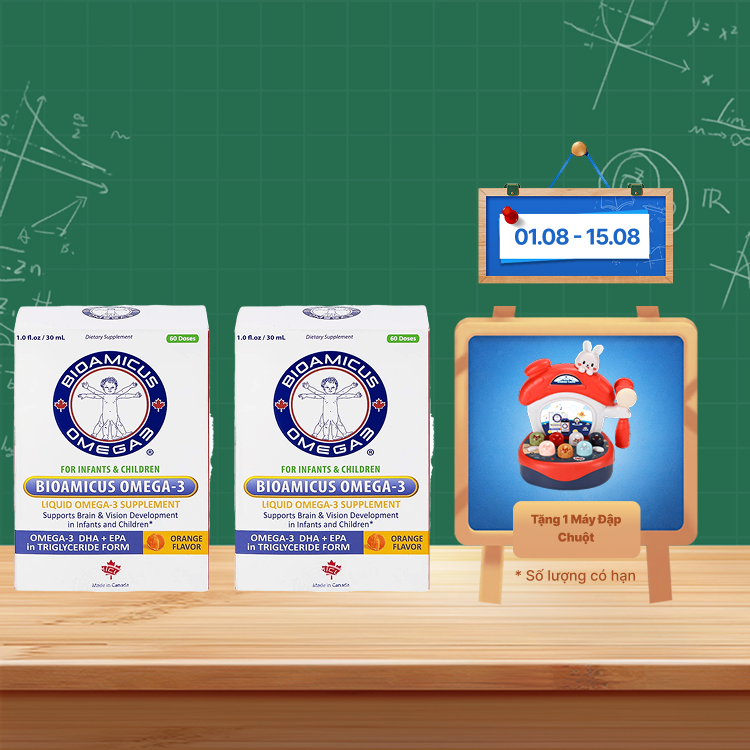 Combo 2 Dung dịch BIOAMICUS Omega-3 hỗ trợ tăng cường thị lực (Lọ 30ml)