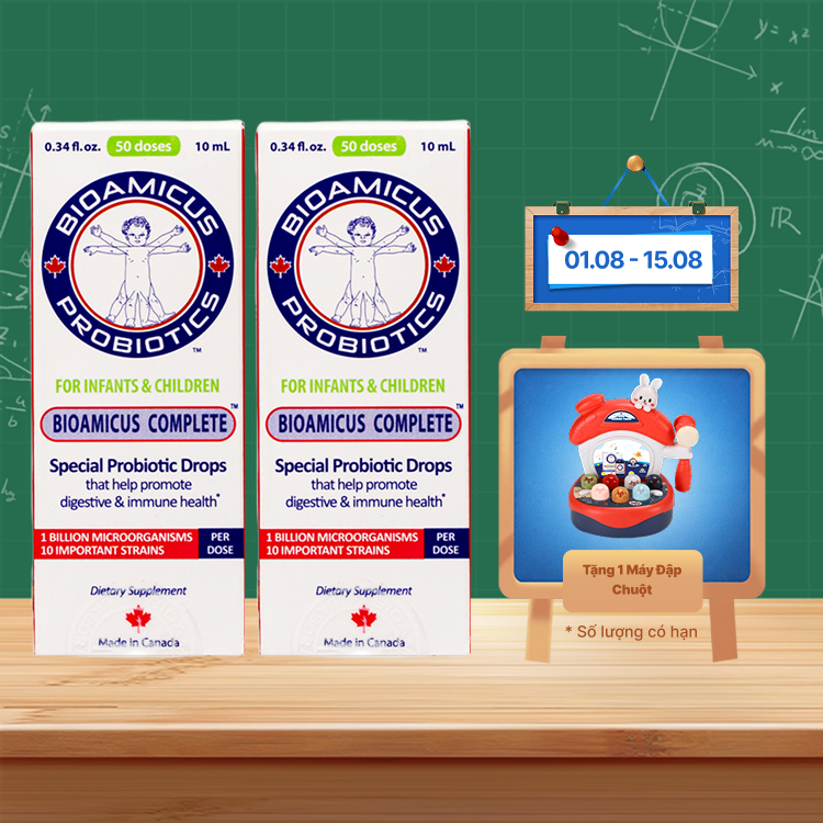 Combo 2 Dung dịch Bioamicus For Infants And Children Vitamin K2 And D3 hỗ trợ tốt cho xương, răng của bé (10ml)