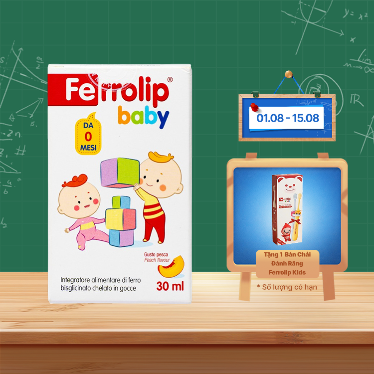 Sắt Ferrolip Baby bổ sung sắt, giảm nguy cơ thiếu máu (Lọ 30ml)