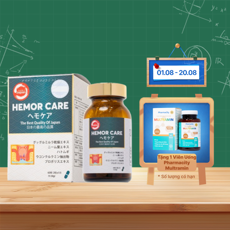 TPBVSK HEMOR CARE Hỗ Trợ Cải Thiện Tình Trạng Đại Tiện Đau Và Chảy Máu Hậu Môn Do Trĩ (Hộp 60 viên)