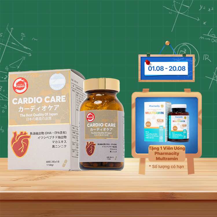 TPBVSK CARDIO CARE Hỗ Trợ Cải Thiện Tình Trạng Triglycerid Cao Trong Máu (Hộp 60 viên)