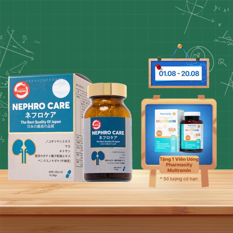 TPBVSK NEPHRO CARE Hỗ Trợ Giảm Nguy Cơ Phì Đại Tiền Liệt Tuyến Lành Tính (Hộp 60 viên)