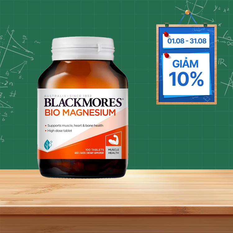 Blackmores Bio Magnesium (100 viên) hỗ trợ chức năng cơ bắp khỏe mạnh