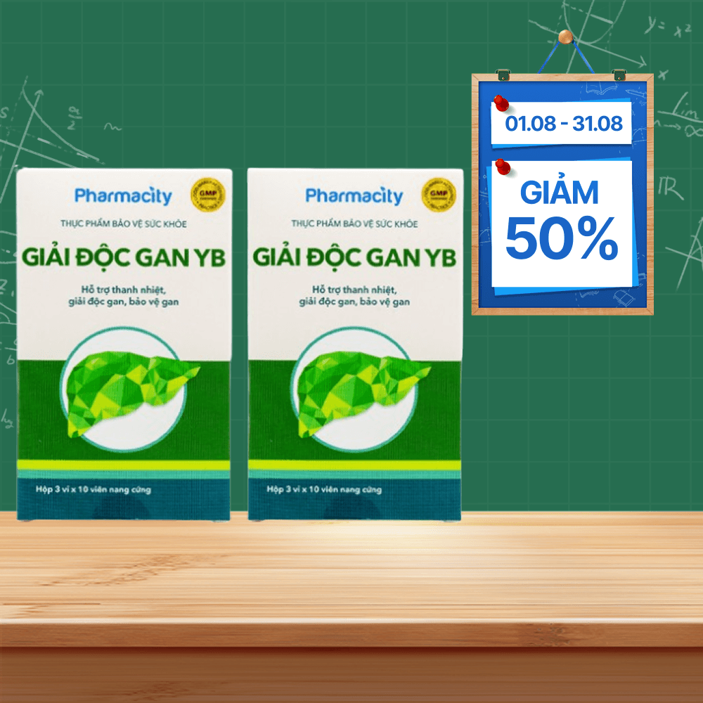 Combo 2 Hộp Viên uống Pharmacity Giải Độc Gan YB hỗ trợ thanh nhiệt, giải độc, bảo vệ gan (Hộp 30 viên nang cứng)
