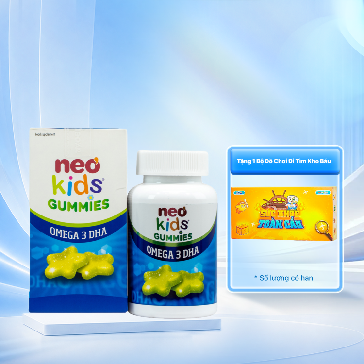 Thực phẩm bảo vệ sức khoẻ NEO KIDS® GUMMIES OMEGA 3 DHA (Hộp 60 viên Nhai)