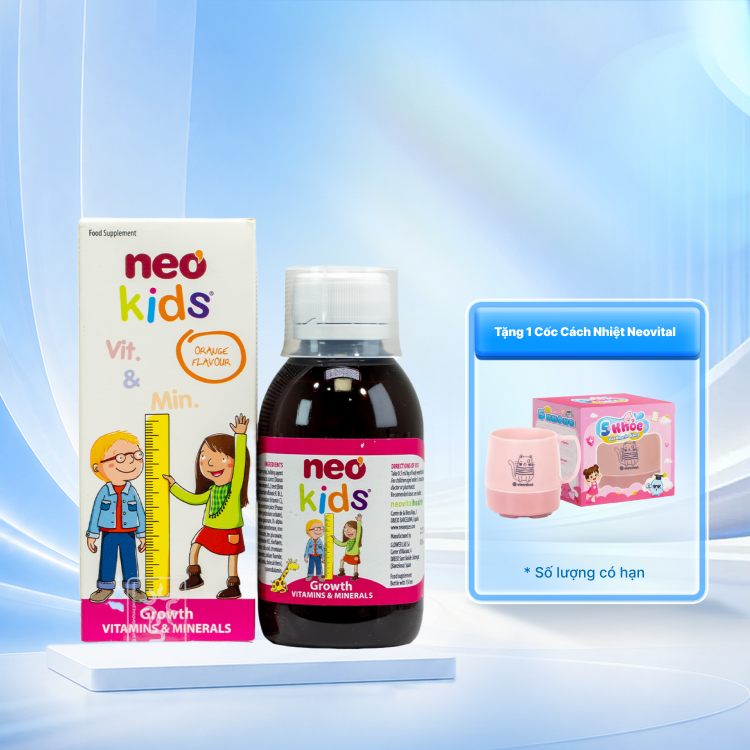 NEO KIDS® GROWTH Bổ Sung Vitamin & Khoáng Chất Cho Trẻ (Chai 150ml)