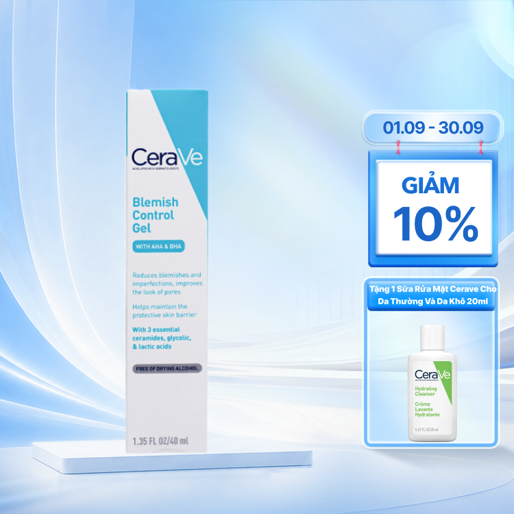 Sửa rửa mặt giảm mụn Cerave Blemish Control làm sạch dịu nhẹ 40ml