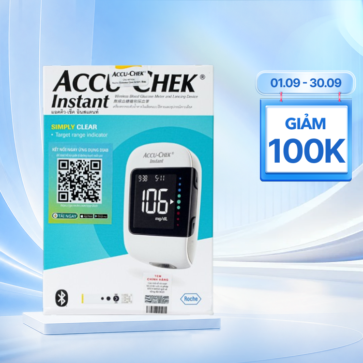 Máy đo đường huyết Accu-Chek Instant theo dõi, kiểm soát lượng đường trong máu