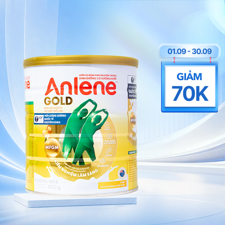 Sữa Anlene Gold 800g hương vani 800g (trên 40 tuổi)