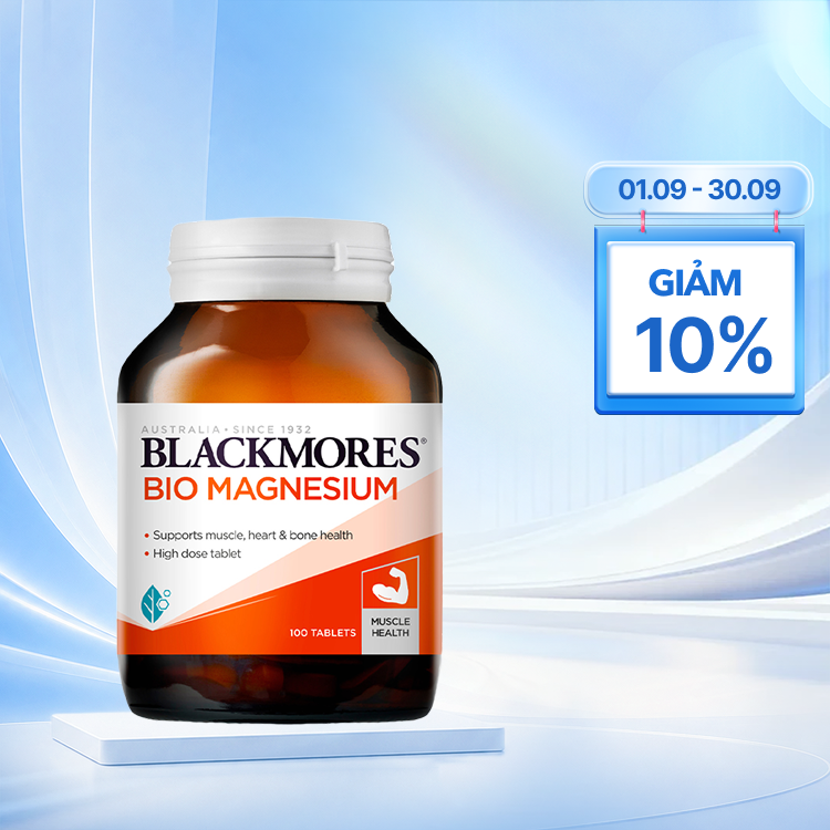 Blackmores Bio Magnesium (100 viên) hỗ trợ chức năng cơ bắp khỏe mạnh