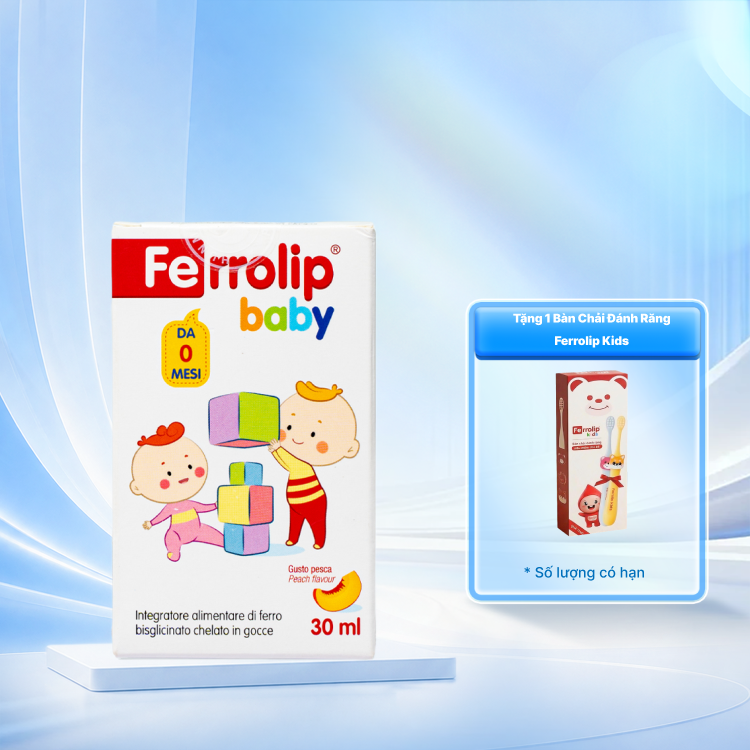 Sắt Ferrolip Baby bổ sung sắt, giảm nguy cơ thiếu máu (Lọ 30ml)