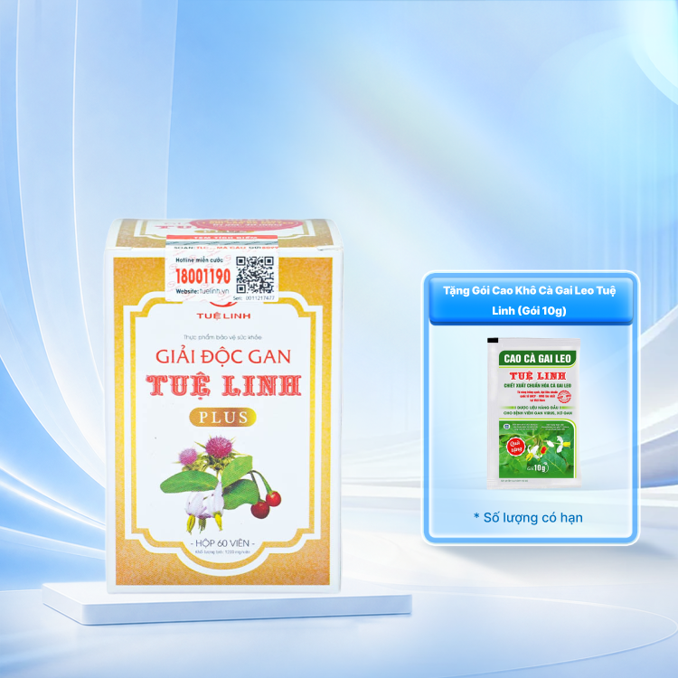 Giải Độc Gan Tuệ Linh Plus (hộp 60 viên) giúp tăng cường chức năng gan