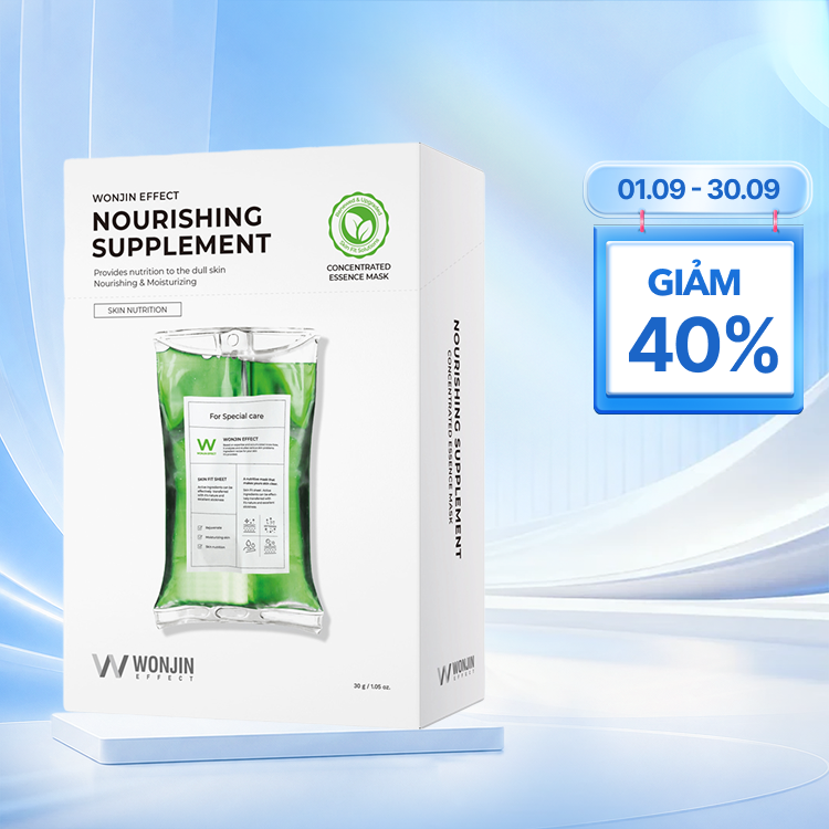 Combo 10 mặt nạ Wonjin Effect Mặt nạ dưỡng chất dưỡng ẩm Nourishing Supplement 30g/Miếng