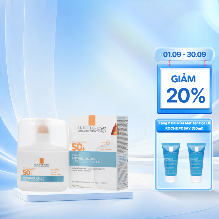 La Roche-Posay Anthelios Uvair SPF 50+ thấm nhanh kiềm dầu (Tuýt 50ml)