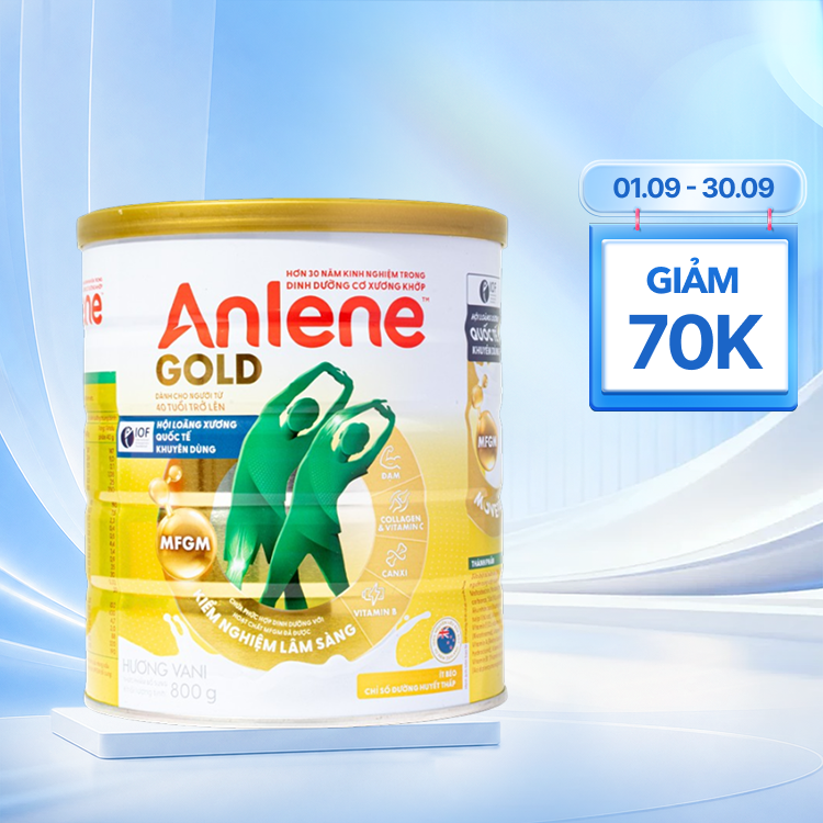 Sữa Anlene Gold 5X 800g hương vani 800g (trên 40 tuổi)