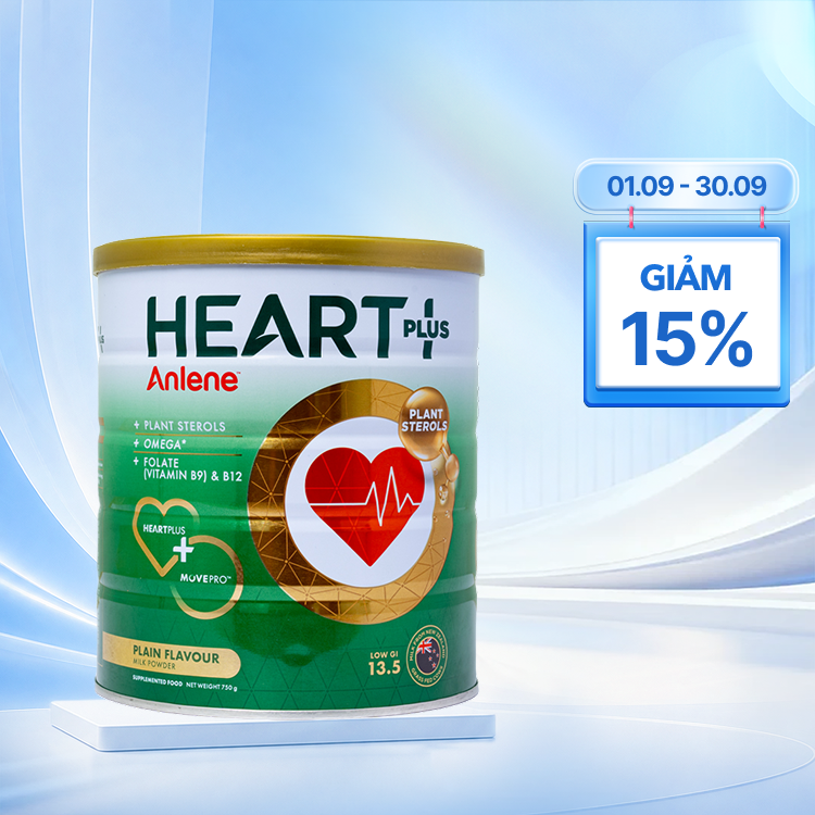 Sữa Anlene Heart Plus bổ sung dưỡng chất tốt cho tim mạch (Hộp 750g)