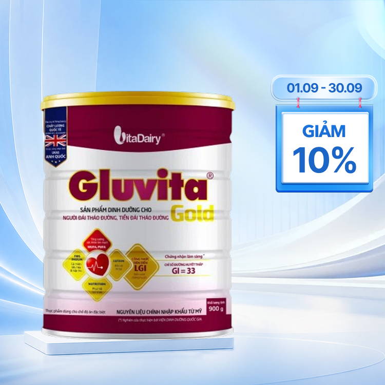Sữa GLUVITA GOLD bổ sung dinh dưỡng cho người đái tháo đường (900g)
