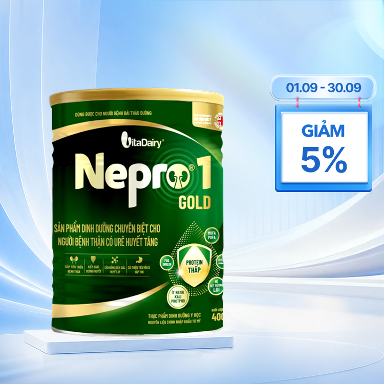 Sữa hỗ trợ bệnh nhân thận có ure Nepro 1 Gold (400g)