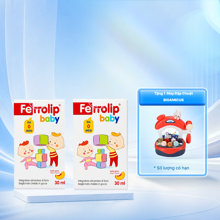 Combo 2 Thực phẩm bảo vệ sức khỏe Ferrolip baby bổ sung sắt cho cơ thể (Lọ 30ml)