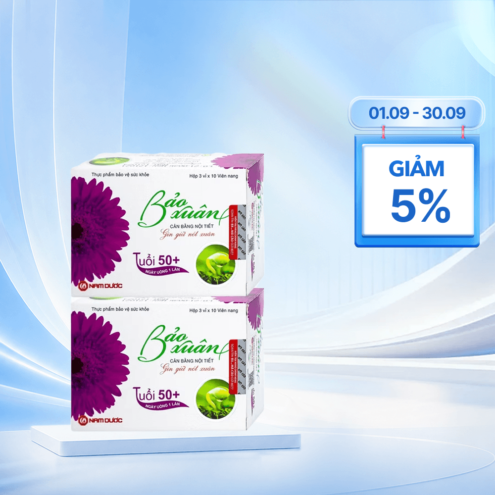 Combo 2 Hộp Viên uống Bảo Xuân 50+ hỗ trợ cân bằng nội tiết tố cho nữ (3 vỉ x 10 viên/hộp)