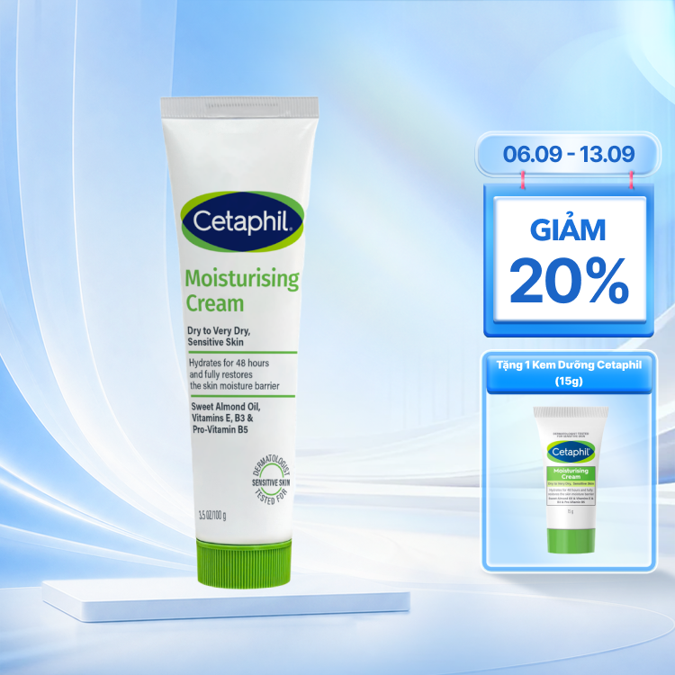 Kem dưỡng ẩm cho da nhạy cảm Cetaphil Moisturizing Cream không kích ứng (100g)
