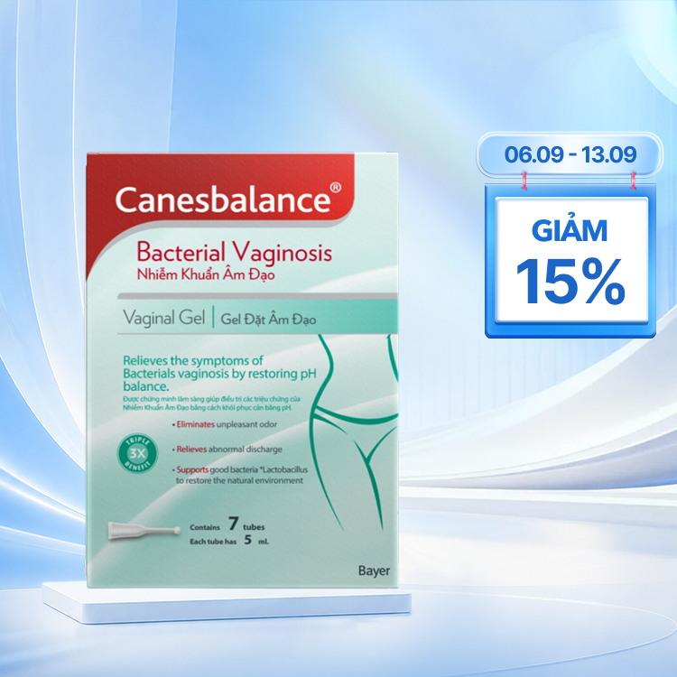 Gel đặt âm đạo Canesbalance trị viêm âm đạo do vi khuẩn