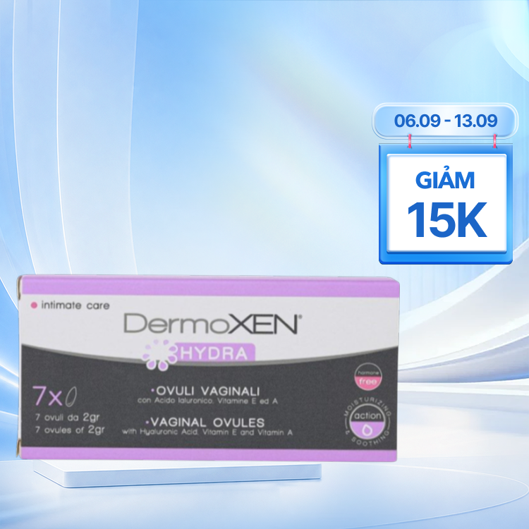 Dermoxen Hydra Viên Đặt Âm Đạo Hỗ Trợ Giảm Khô Rát